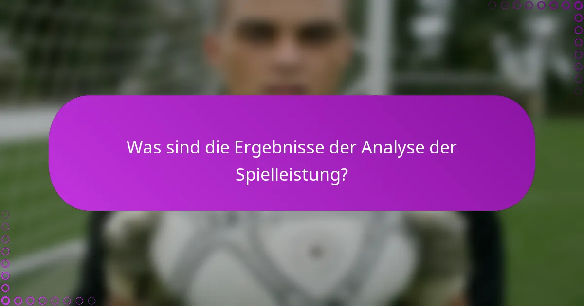 Was sind die Ergebnisse der Analyse der Spielleistung?